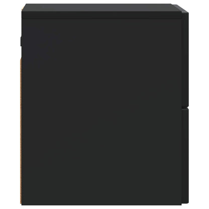 vidaXL Wall-Mounted Bedside Cabinet 2 pcs Black 33 x 34.5 x 40 cm