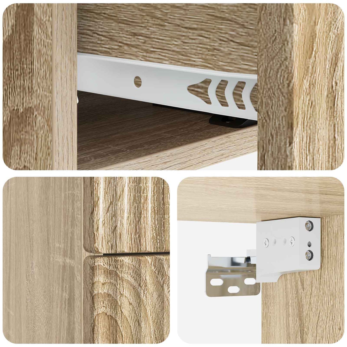 vidaXL Wall-Mounted Bedside Cabinet Sonoma Oak 33 x 34.5 x 40 cm