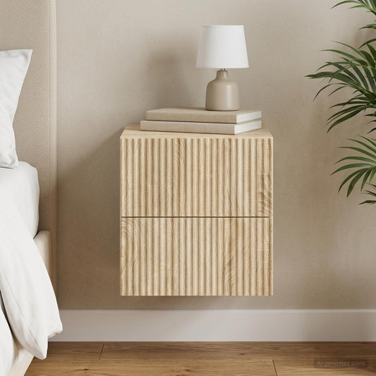 vidaXL Wall-Mounted Bedside Cabinet Sonoma Oak 33 x 34.5 x 40 cm