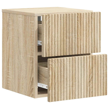 vidaXL Wall-Mounted Bedside Cabinet Sonoma Oak 33 x 34.5 x 40 cm