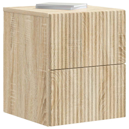 vidaXL Wall-Mounted Bedside Cabinet Sonoma Oak 33 x 34.5 x 40 cm