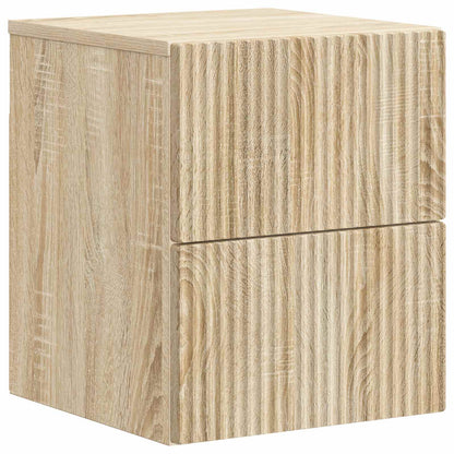 vidaXL Wall-Mounted Bedside Cabinet 2 pcs Sonoma Oak 33 x 34.5 x 40 cm