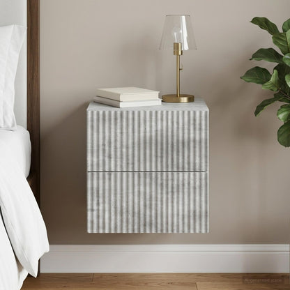 vidaXL Wall-Mounted Bedside Cabinet Concrete Grey 33 x 34.5 x 40 cm