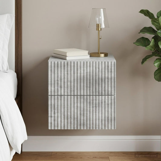 vidaXL Wall-Mounted Bedside Cabinet Concrete Grey 33 x 34.5 x 40 cm