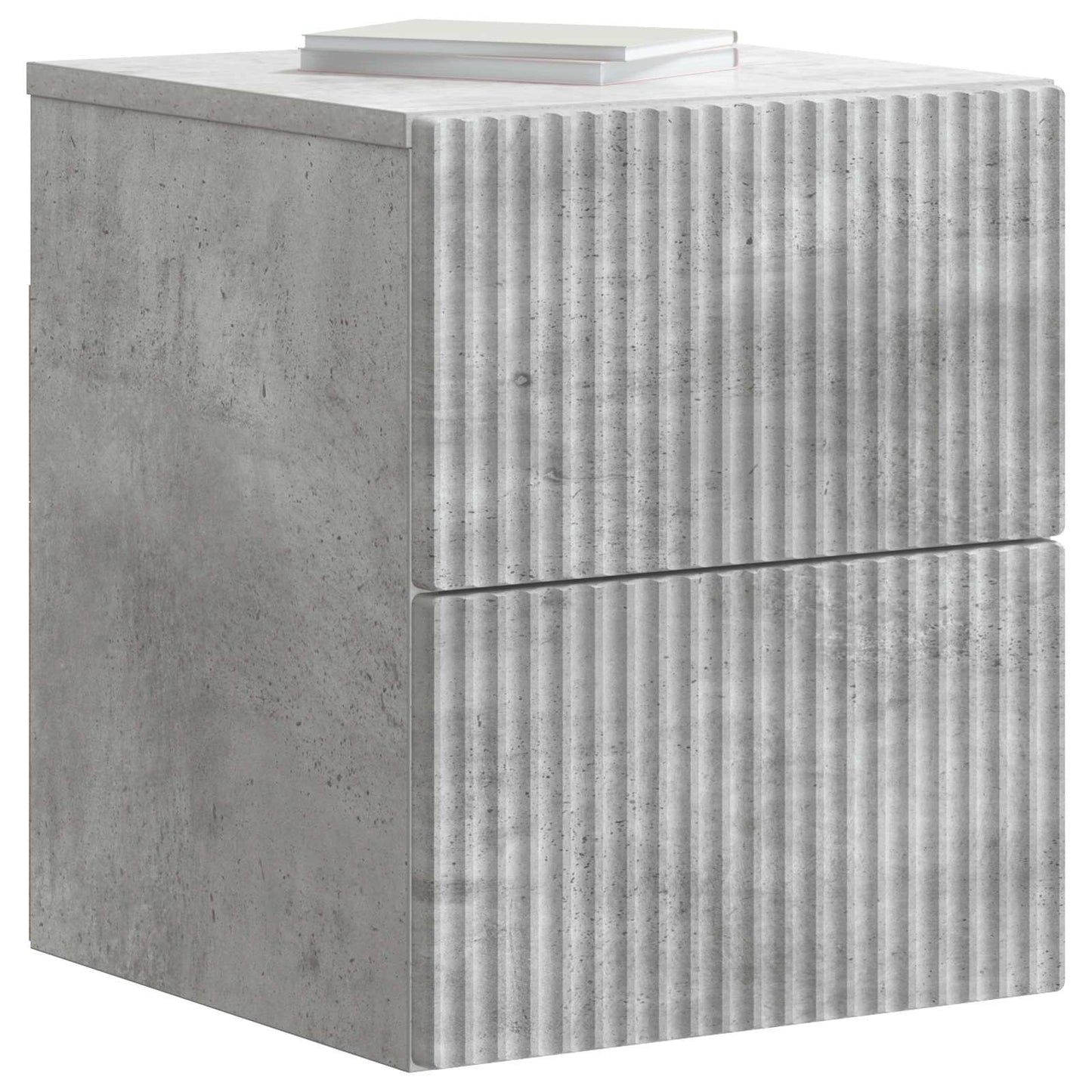 vidaXL Wall-Mounted Bedside Cabinet Concrete Grey 33 x 34.5 x 40 cm