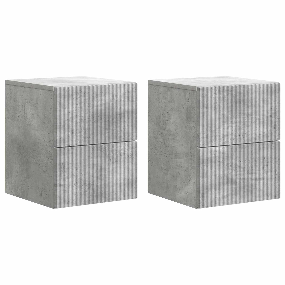 vidaXL Wall-Mounted Bedside Cabinet 2 pcs Concrete Grey