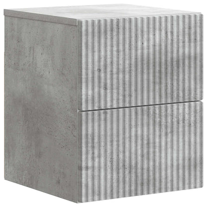vidaXL Wall-Mounted Bedside Cabinet with Drawer 2 pcs Concrete Grey