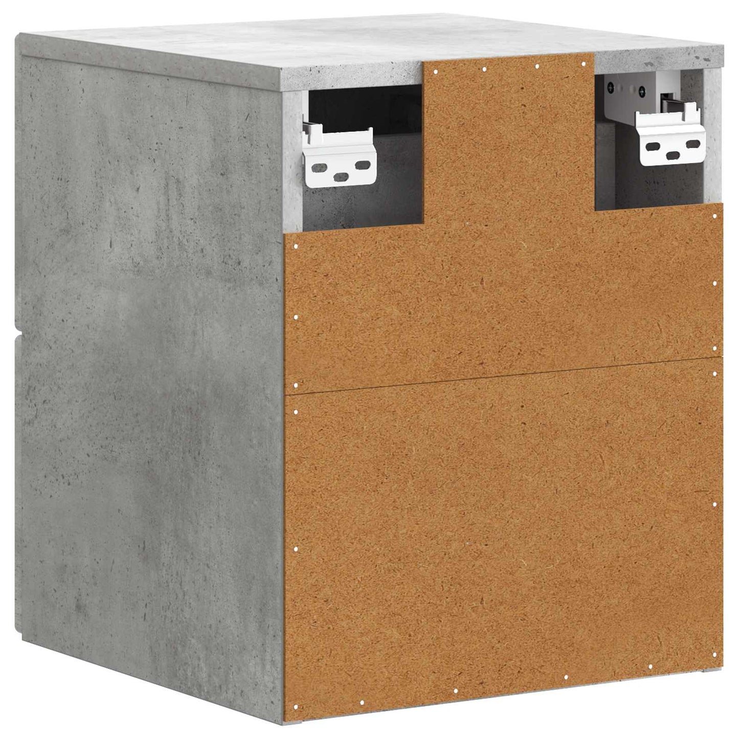 vidaXL Wall-Mounted Bedside Cabinet with Drawer 2 pcs Concrete Grey