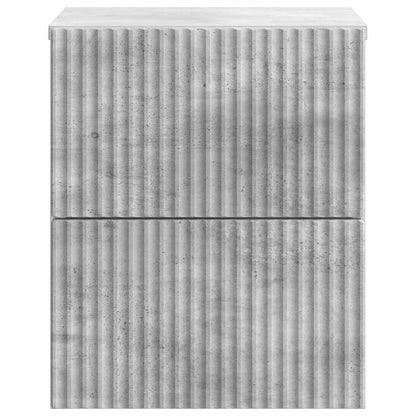 vidaXL Wall-Mounted Bedside Cabinet with Drawer 2 pcs Concrete Grey