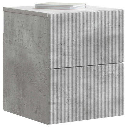 vidaXL Wall-Mounted Bedside Cabinet with Drawer 2 pcs Concrete Grey
