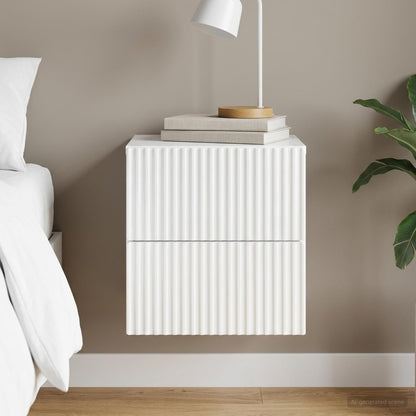 vidaXL Wall-Mounted Bedside Cabinet High Gloss White 33 x 34.5 x 40 cm