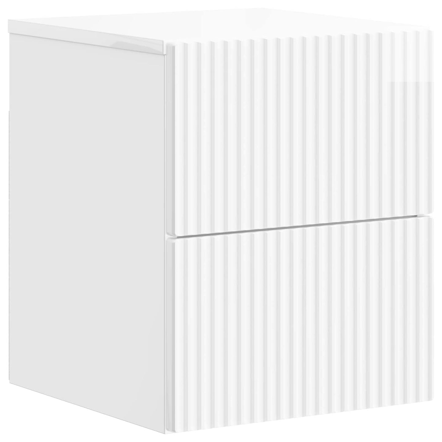 vidaXL Wall-Mounted Bedside Cabinet High Gloss White 33 x 34.5 x 40 cm