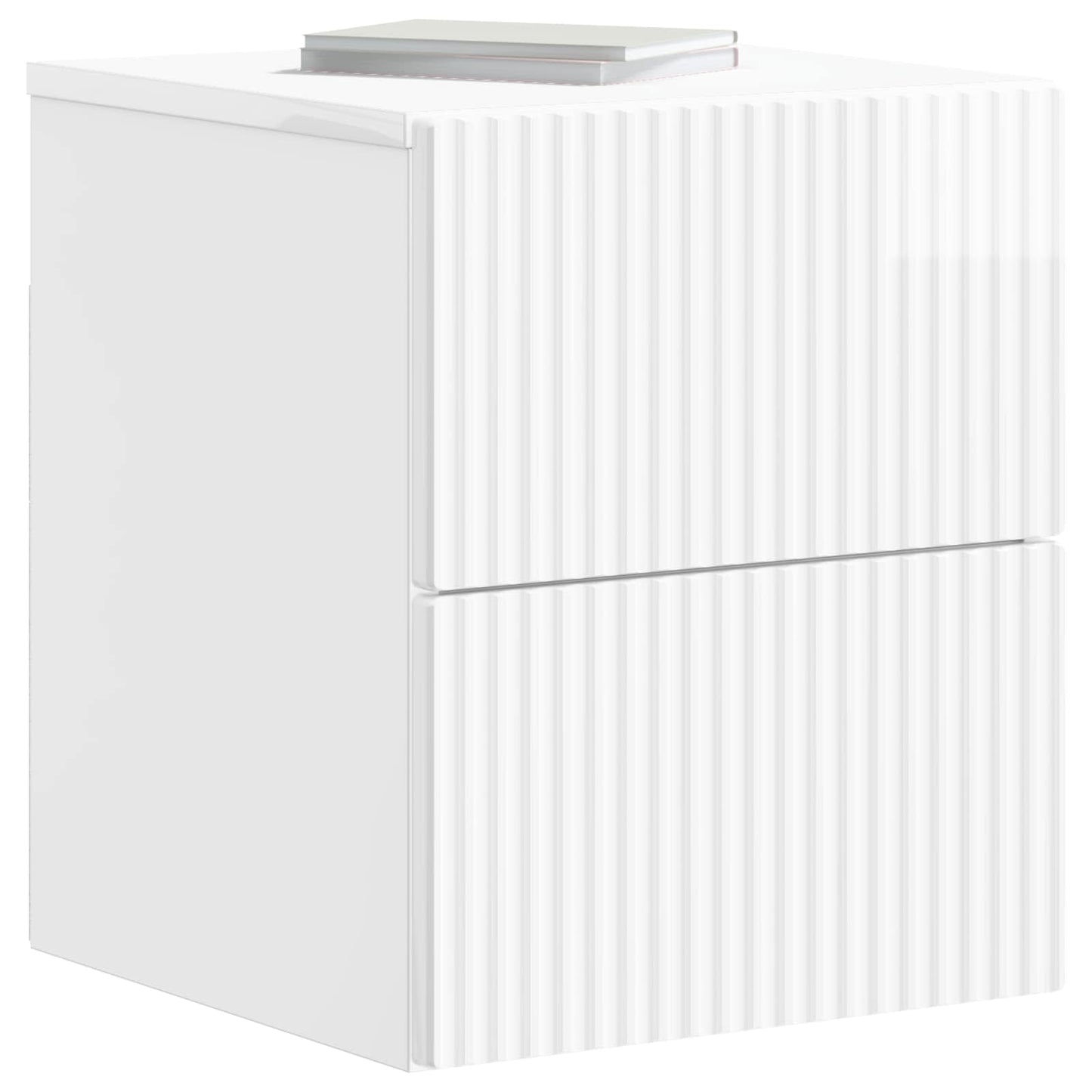 vidaXL Wall-Mounted Bedside Cabinet High Gloss White 33 x 34.5 x 40 cm
