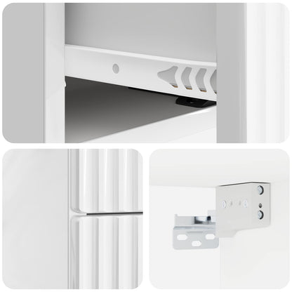 vidaXL Wall-Mounted Bedside Cabinet with Drawer 2 pcs High Gloss White