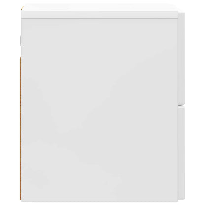 vidaXL Wall-Mounted Bedside Cabinet with Drawer 2 pcs High Gloss White