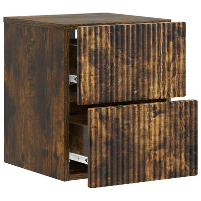 vidaXL Wall-Mounted Bedside Cabinet Smoked Oak 33 x 34.5 x 40 cm