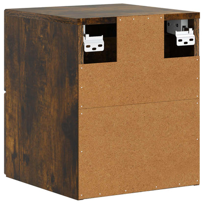 vidaXL Wall-Mounted Bedside Cabinet Smoked Oak 33 x 34.5 x 40 cm