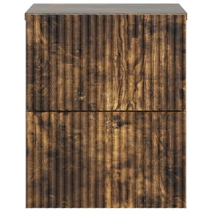 vidaXL Wall-Mounted Bedside Cabinet Smoked Oak 33 x 34.5 x 40 cm