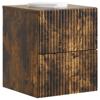 vidaXL Wall-Mounted Bedside Cabinet Smoked Oak 33 x 34.5 x 40 cm