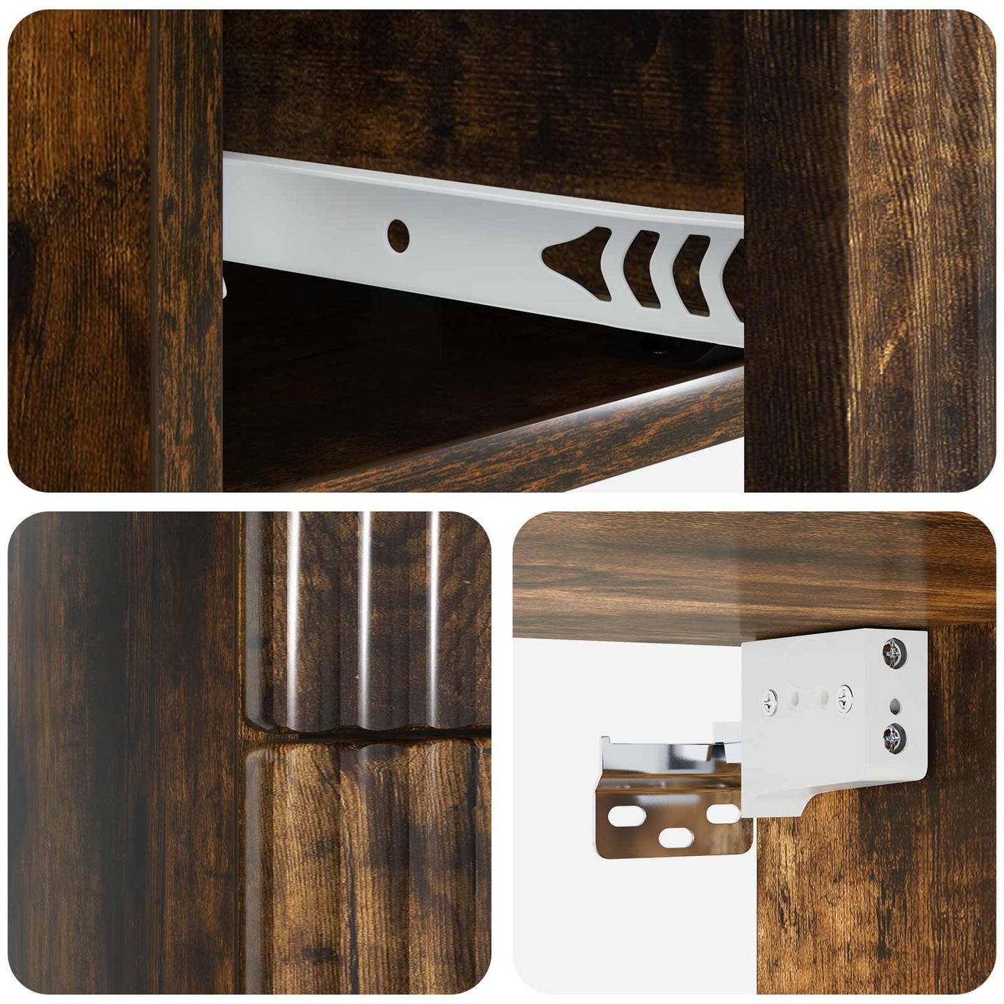 vidaXL Wall-Mounted Bedside Cabinet 2 pcs Smoked Oak 33 x 34.5 x 40 cm