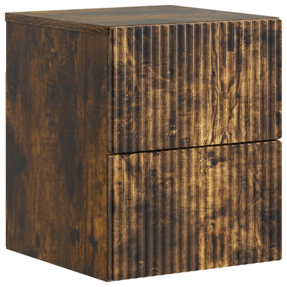 vidaXL Wall-Mounted Bedside Cabinet 2 pcs Smoked Oak 33 x 34.5 x 40 cm