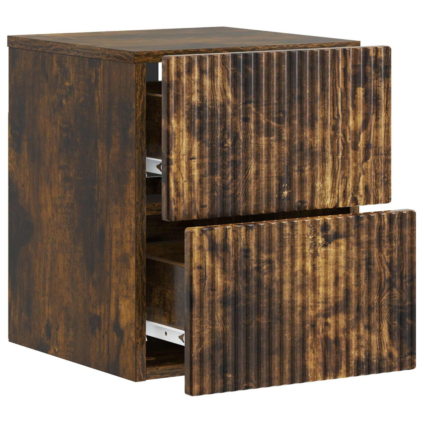 vidaXL Wall-Mounted Bedside Cabinet 2 pcs Smoked Oak 33 x 34.5 x 40 cm