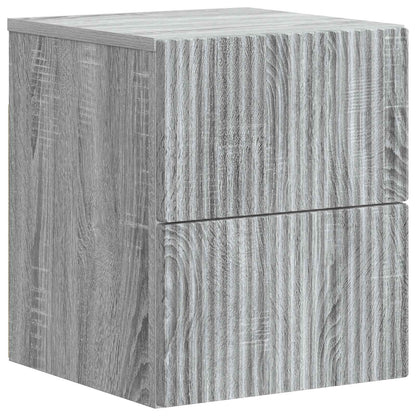 vidaXL Wall-Mounted Bedside Cabinet Grey Sonoma 33 x 34.5 x 40 cm