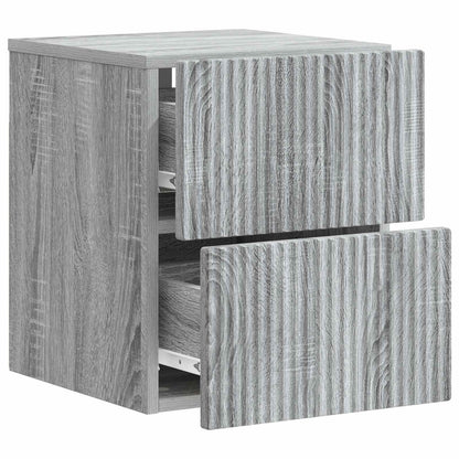 vidaXL Wall-Mounted Bedside Cabinet Grey Sonoma 33 x 34.5 x 40 cm