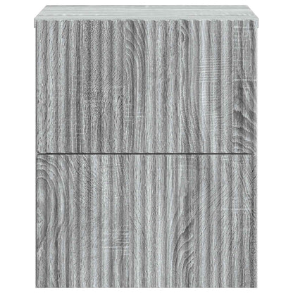 vidaXL Wall-Mounted Bedside Cabinet Grey Sonoma 33 x 34.5 x 40 cm