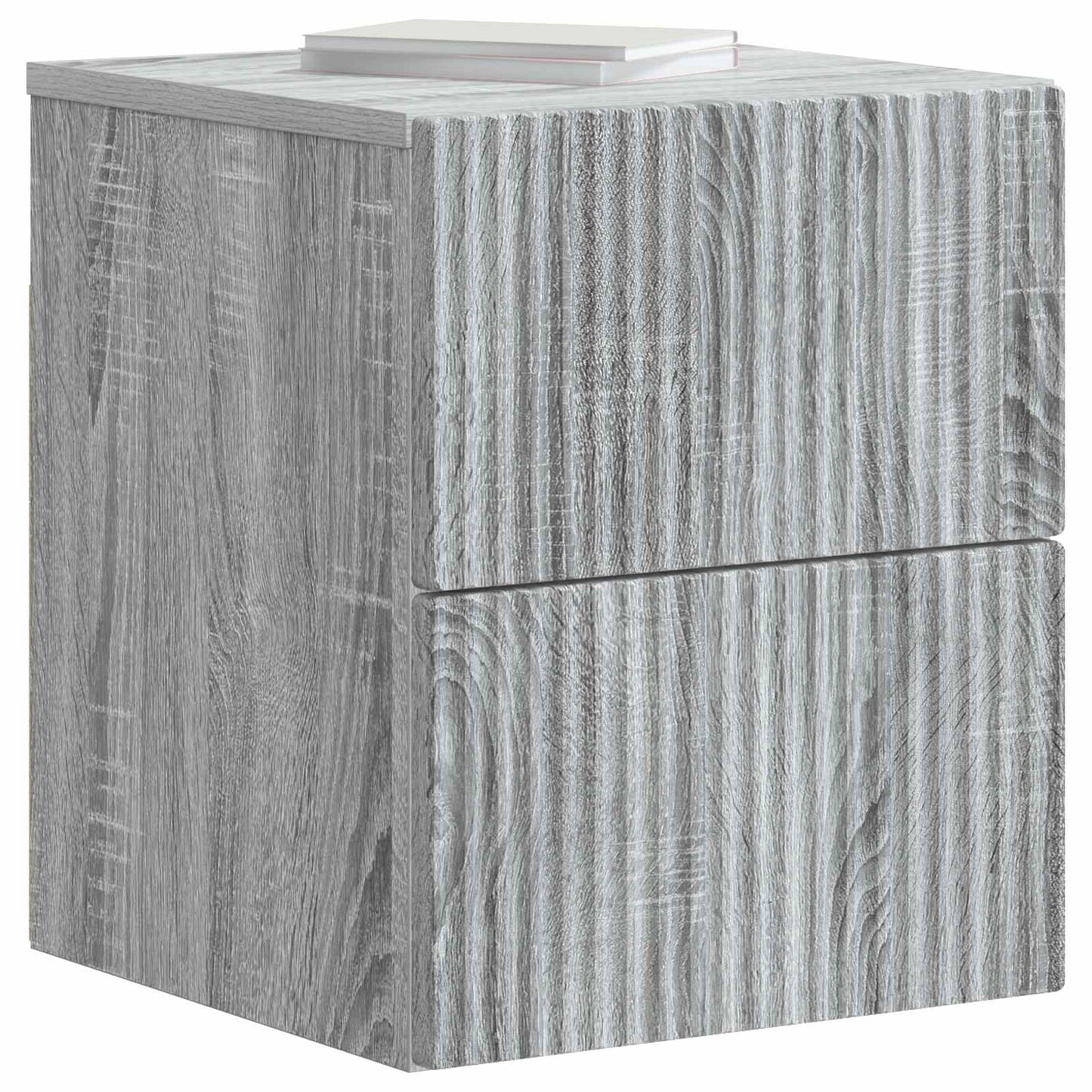 vidaXL Wall-Mounted Bedside Cabinet Grey Sonoma 33 x 34.5 x 40 cm