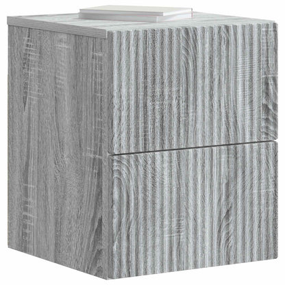 vidaXL Wall-Mounted Bedside Cabinet Grey Sonoma 33 x 34.5 x 40 cm