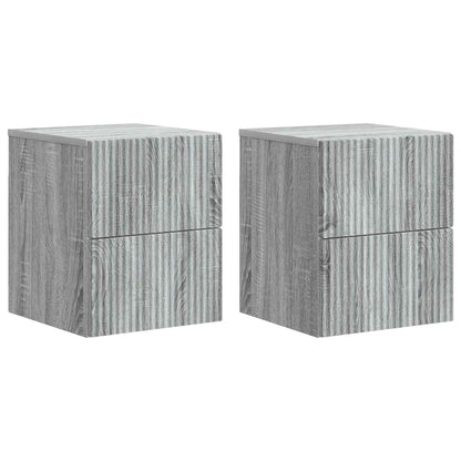 vidaXL Wall-Mounted Bedside Cabinet 2 pcs Grey Sonoma Engineered Wood