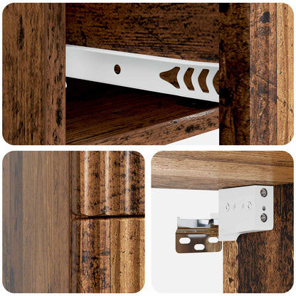 vidaXL Wall-Mounted Bedside Cabinet Old Wood 33 x 34.5 x 40 cm