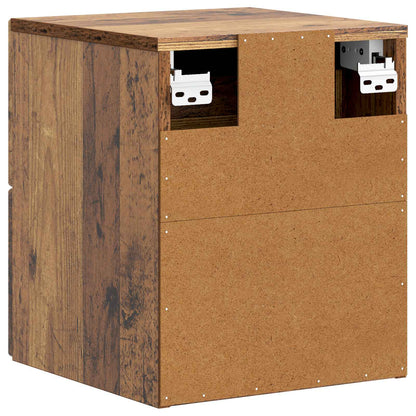 vidaXL Wall-Mounted Bedside Cabinet Old Wood 33 x 34.5 x 40 cm