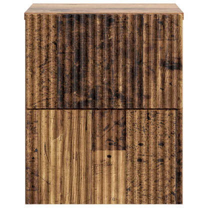 vidaXL Wall-Mounted Bedside Cabinet Old Wood 33 x 34.5 x 40 cm
