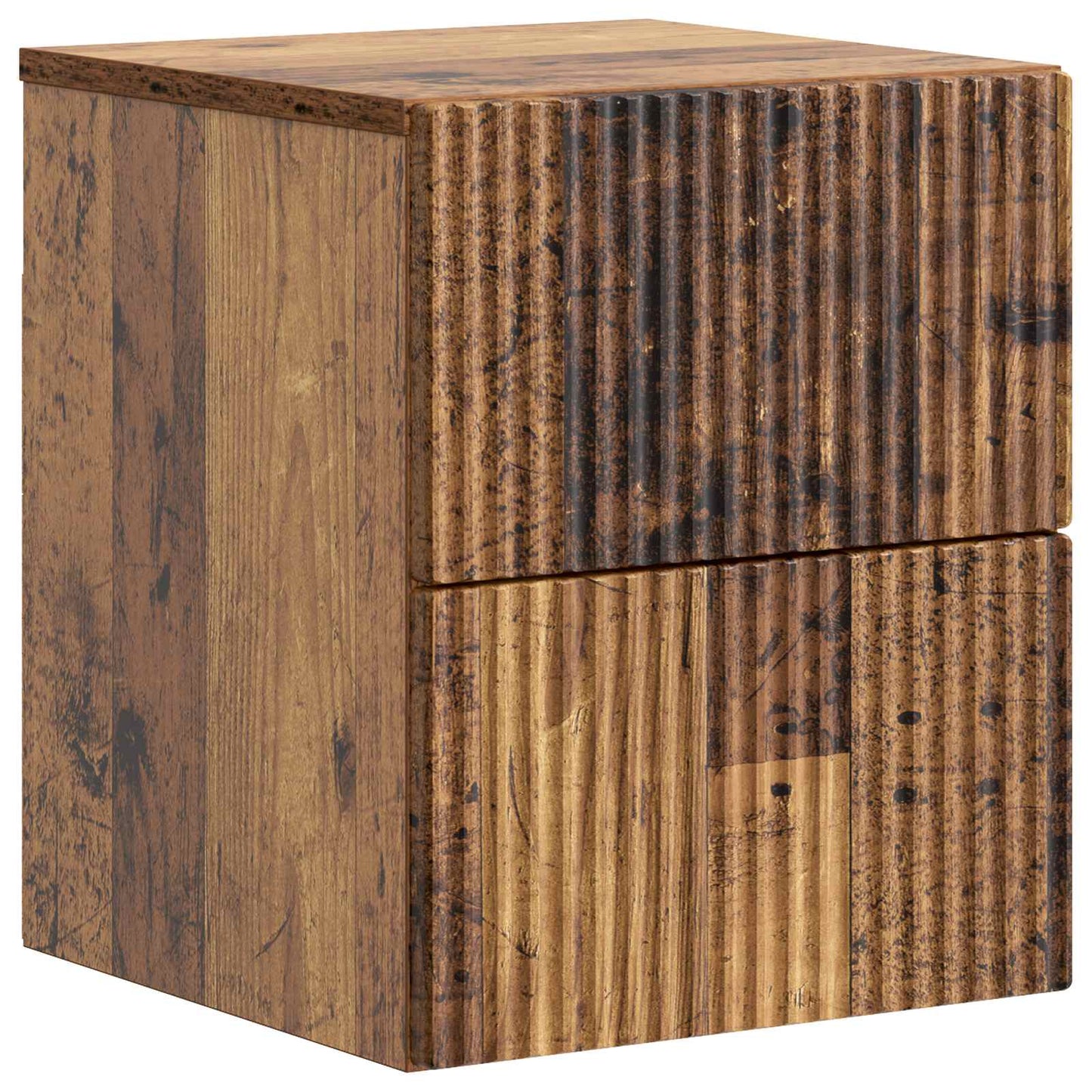 vidaXL Wall-Mounted Bedside Cabinet 2 pcs Old Wood 33 x 34.5 x 40 cm