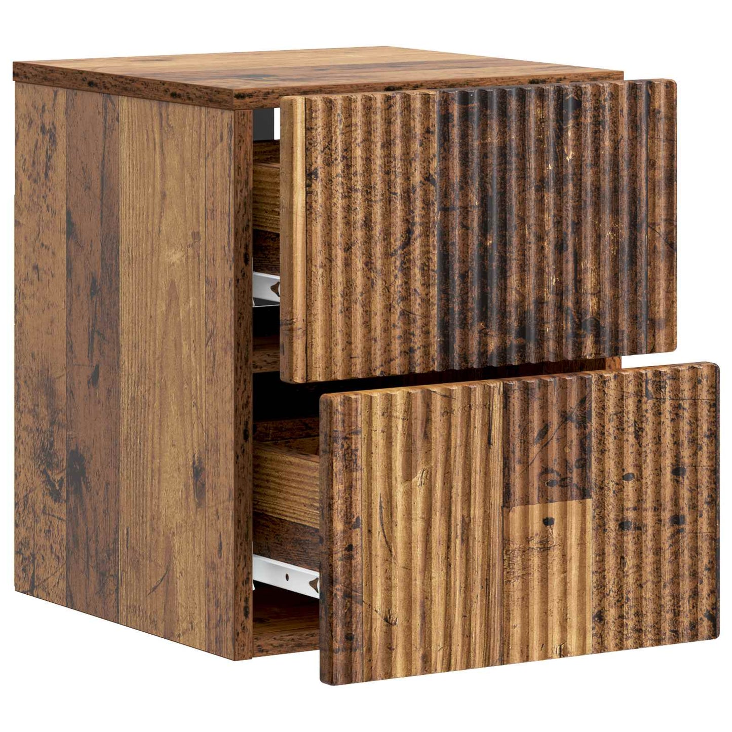 vidaXL Wall-Mounted Bedside Cabinet 2 pcs Old Wood 33 x 34.5 x 40 cm