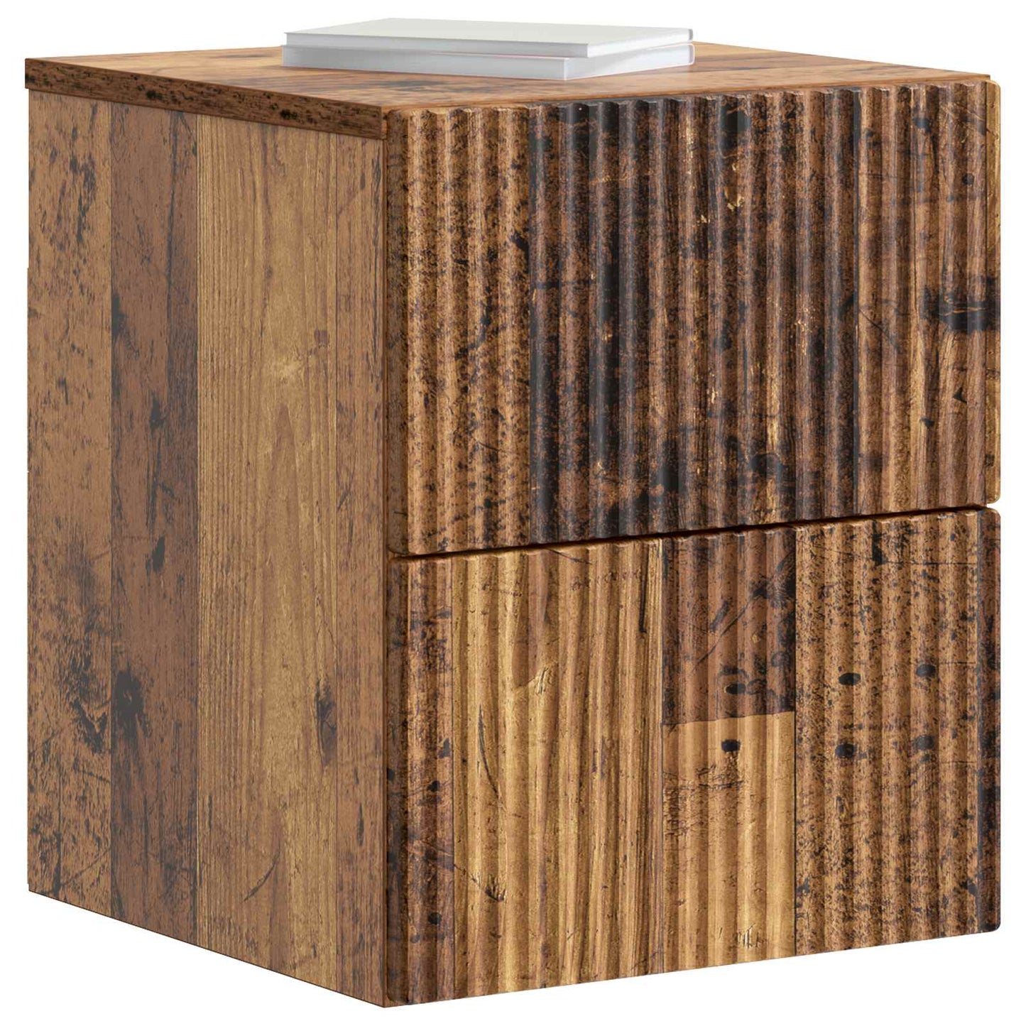vidaXL Wall-Mounted Bedside Cabinet 2 pcs Old Wood 33 x 34.5 x 40 cm