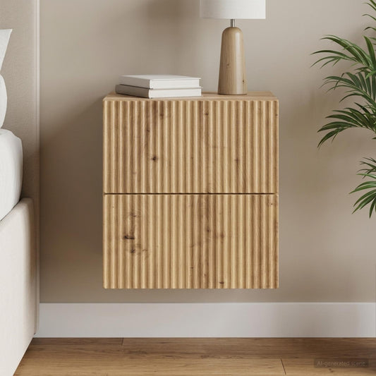 vidaXL Wall-Mounted Bedside Cabinet Artisan Oak 33 x 34.5 x 40 cm