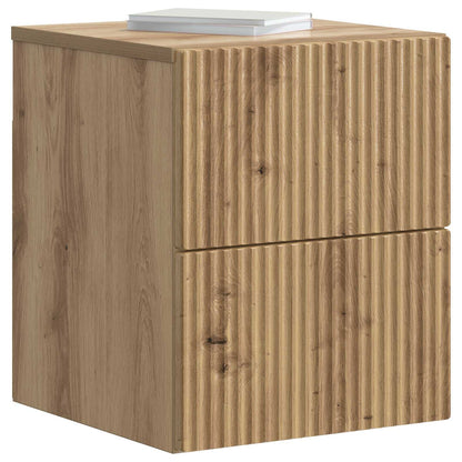 vidaXL Wall-Mounted Bedside Cabinet Artisan Oak 33 x 34.5 x 40 cm