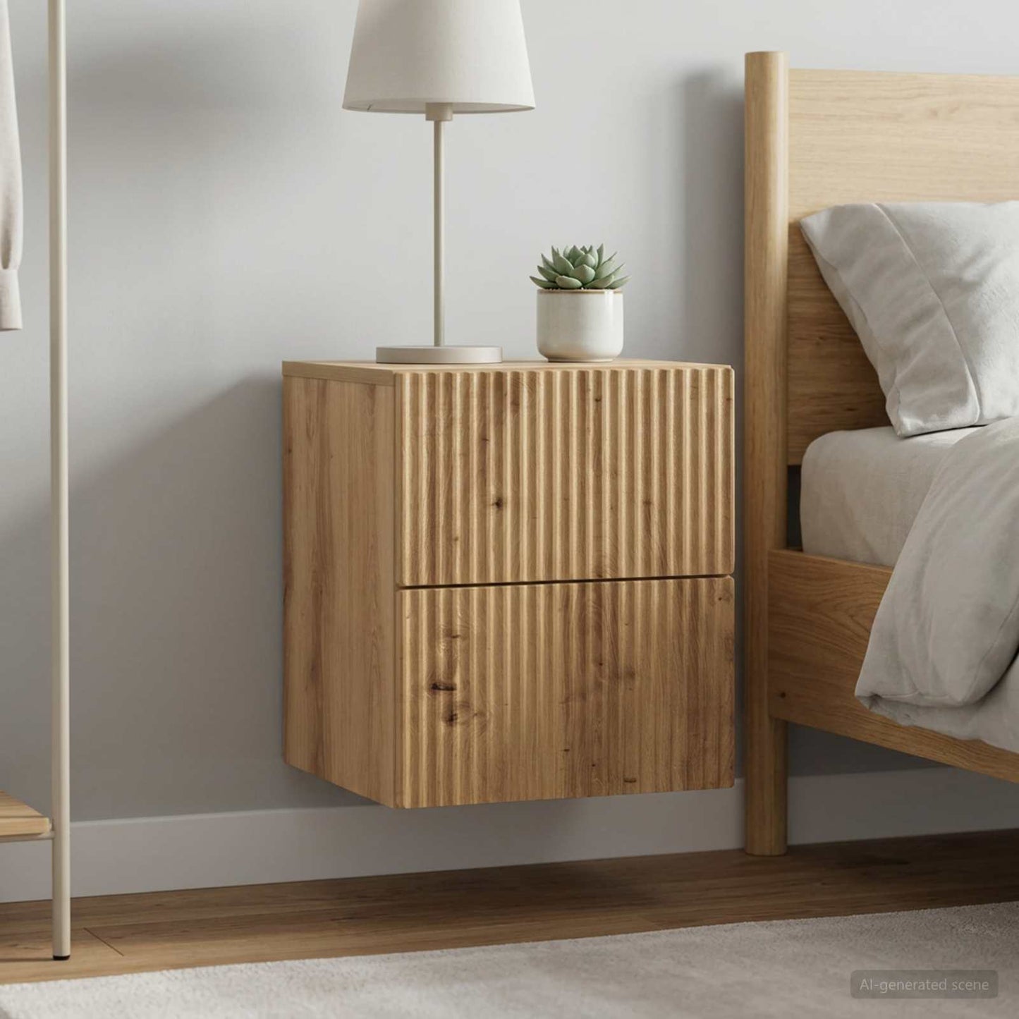 vidaXL Wall-Mounted Bedside Cabinet 2 pcs Artisan Oak