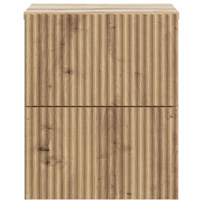 vidaXL Wall-Mounted Bedside Cabinet 2 pcs Artisan Oak