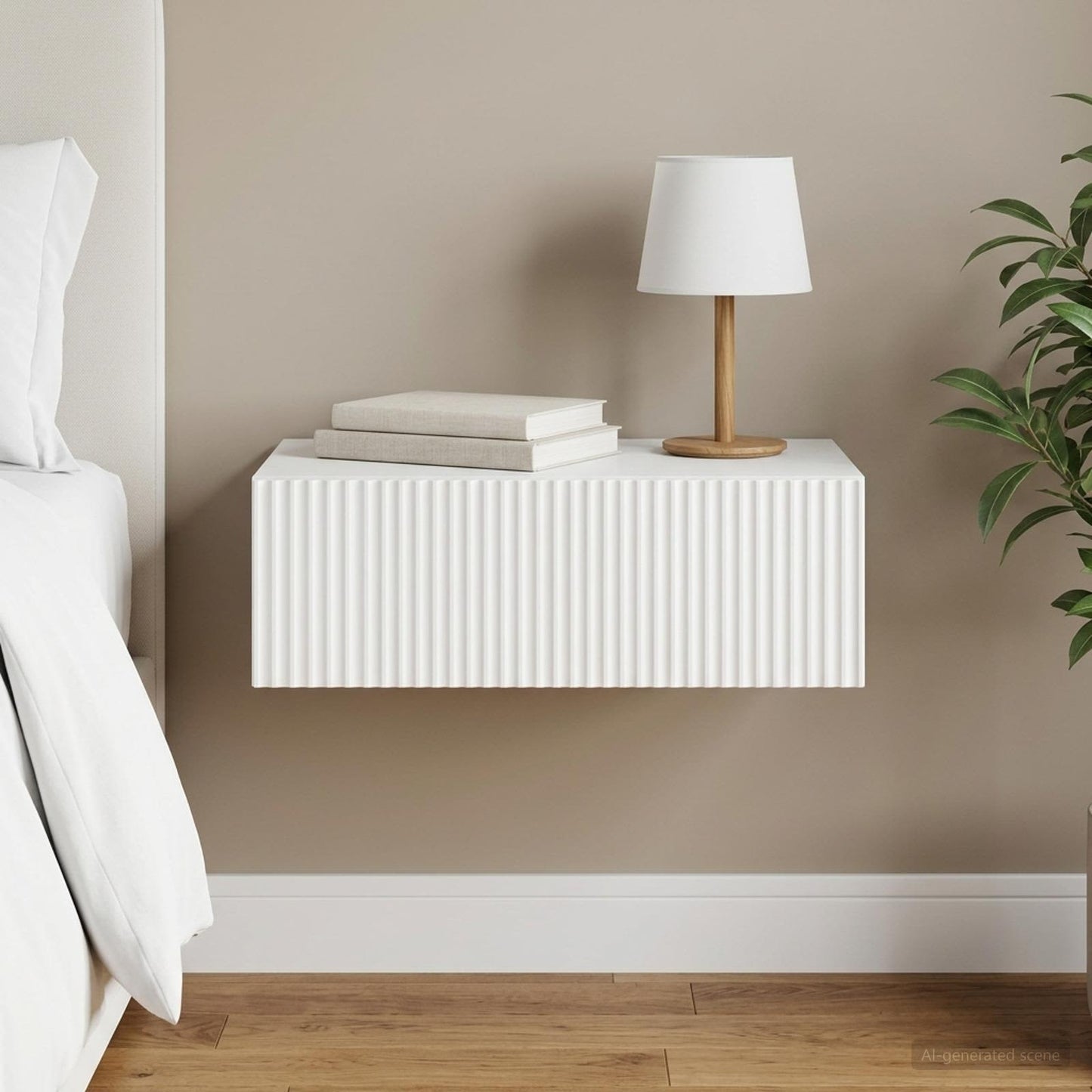 vidaXL Wall-Mounted Side Table White 59 x 34.5 x 17 cm Engineered Wood