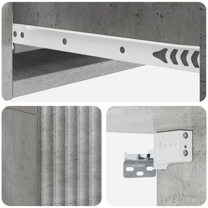 vidaXL Wall-Mounted Side Table Concrete Grey 59 x 34.5 x 17 cm