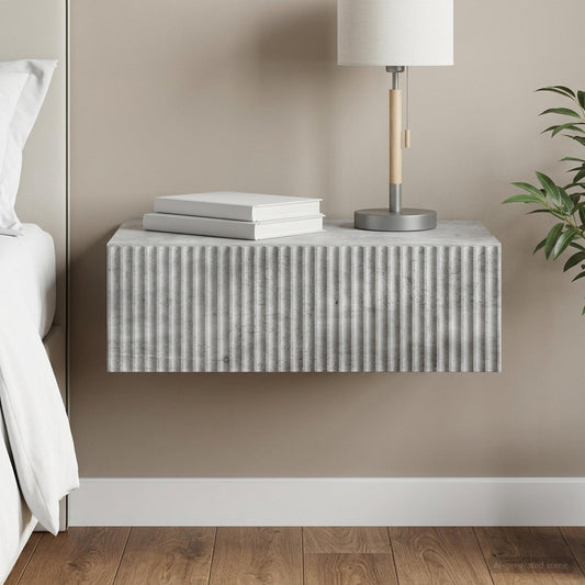 vidaXL Wall-Mounted Side Table Concrete Grey 59 x 34.5 x 17 cm