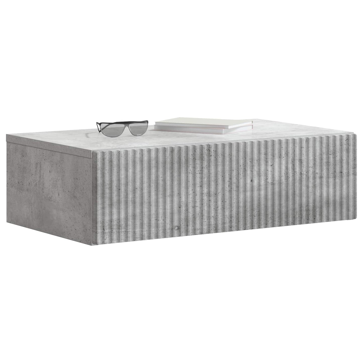 vidaXL Wall-Mounted Side Table Concrete Grey 59 x 34.5 x 17 cm