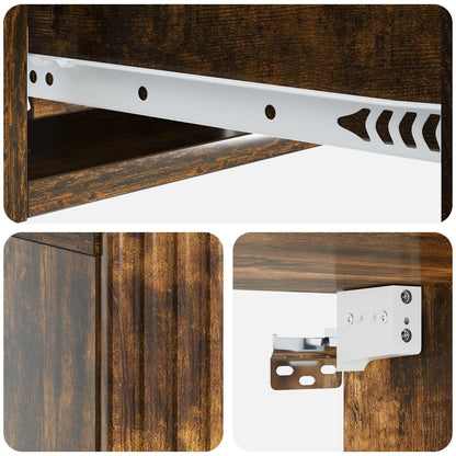 vidaXL Wall-Mounted Side Table Smoked Oak 59 x 34.5 x 17 cm