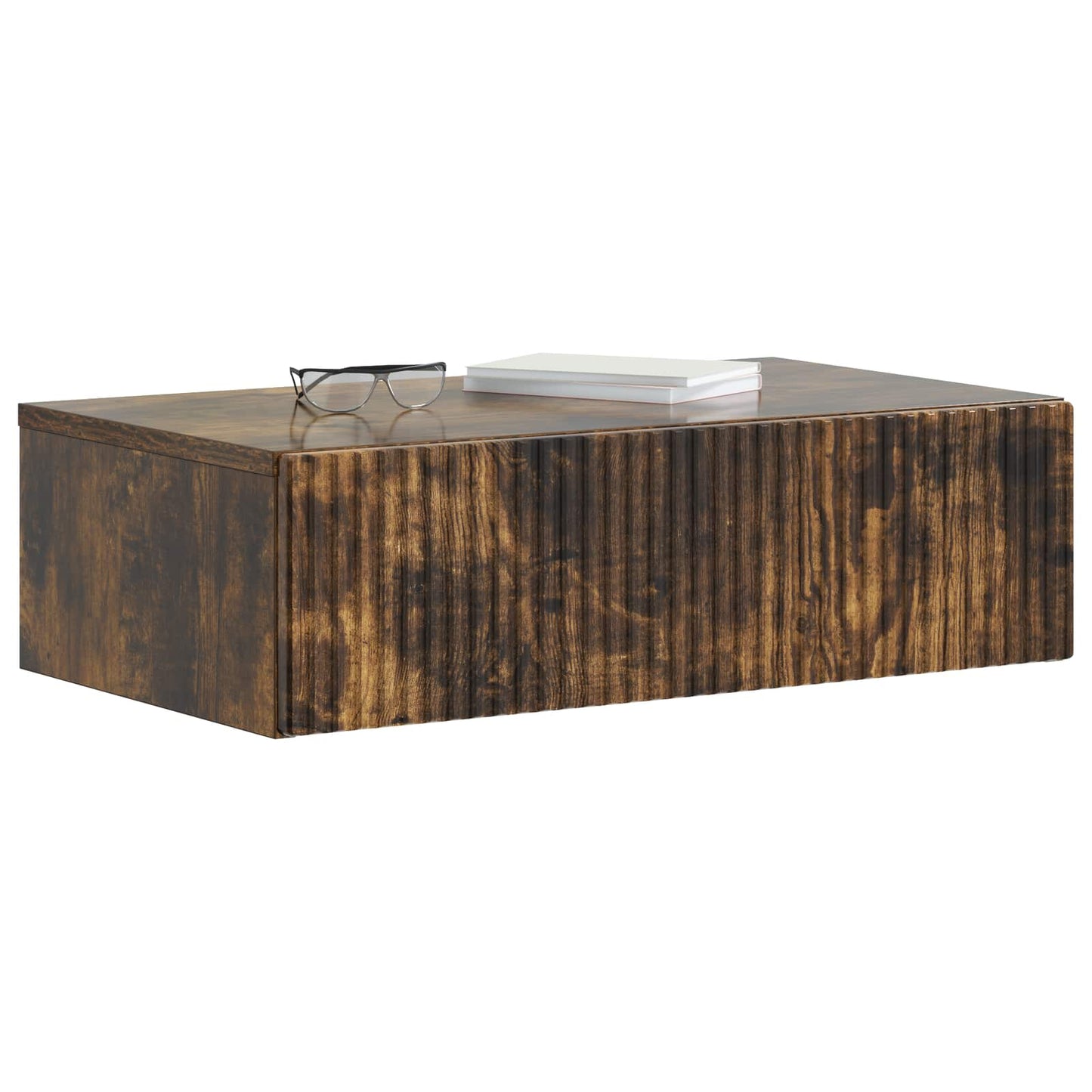vidaXL Wall-Mounted Side Table Smoked Oak 59 x 34.5 x 17 cm