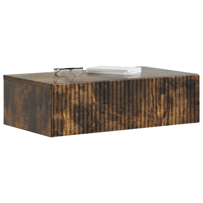 vidaXL Wall-Mounted Side Table Smoked Oak 59 x 34.5 x 17 cm