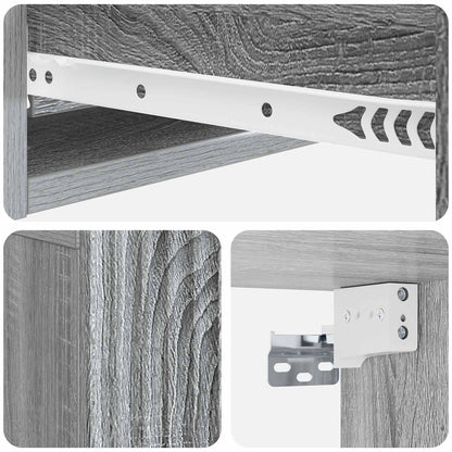 vidaXL Wall-Mounted Side Table Grey Sonoma 59 x 34.5 x 17 cm